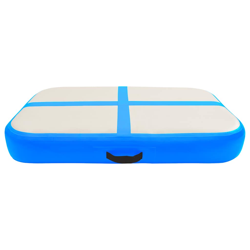 oppustelig gymnastikmåtte med pumpe 60x100x10 cm PVC blå