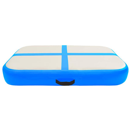 oppustelig gymnastikmåtte med pumpe 60x100x10 cm PVC blå