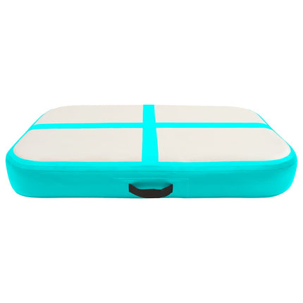 oppustelig gymnastikmåtte med pumpe 60x100x15 cm PVC grøn