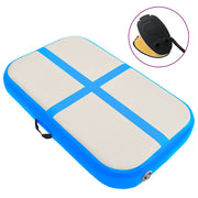 oppustelig gymnastikmåtte med pumpe 60x100x20 cm PVC blå