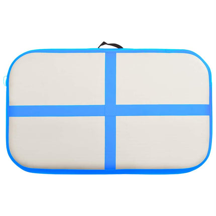 oppustelig gymnastikmåtte med pumpe 60x100x20 cm PVC blå