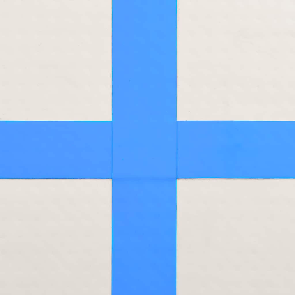 oppustelig gymnastikmåtte med pumpe 60x100x20 cm PVC blå