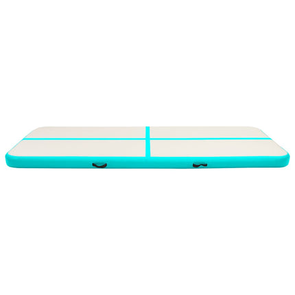 oppustelig gymnastikmåtte m. pumpe 300x100x15 cm PVC grøn
