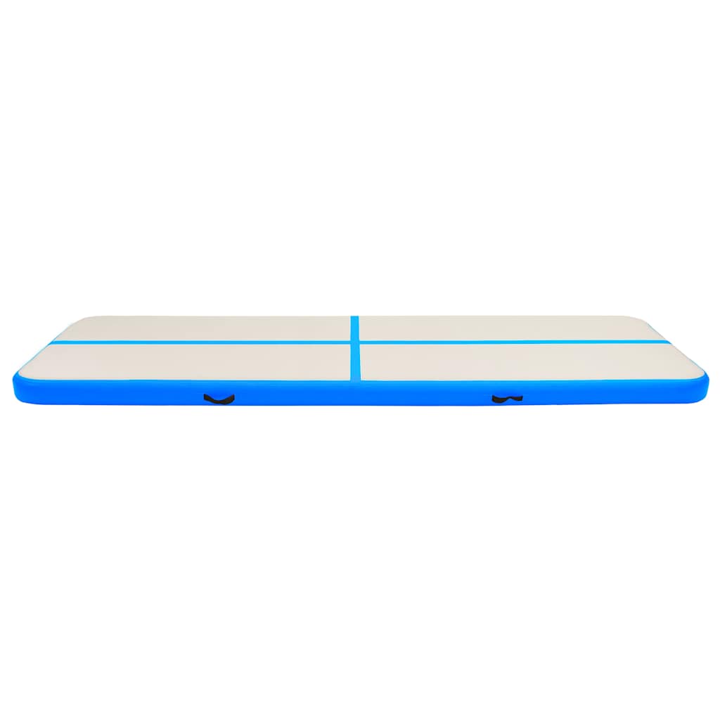 oppustelig gymnastikmåtte m. pumpe 700x100x15 cm PVC blå