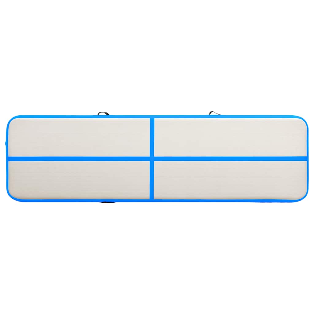 oppustelig gymnastikmåtte m. pumpe 700x100x15 cm PVC blå