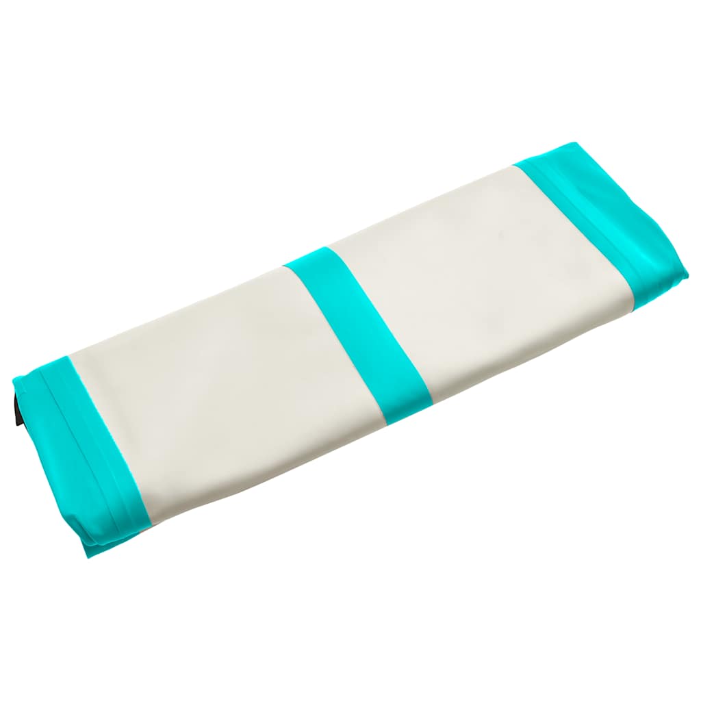 oppustelig gymnastikmåtte m. pumpe 700x100x15 cm PVC grøn