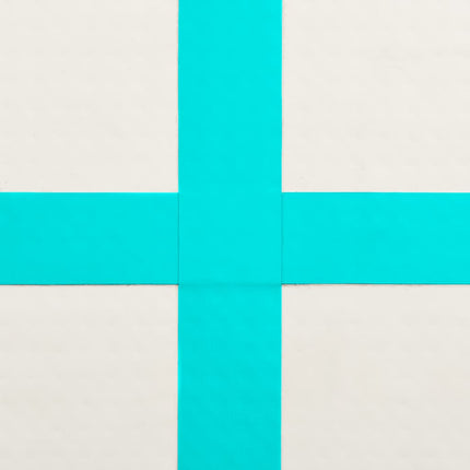 oppustelig gymnastikmåtte med pumpe 300x100x20 cm PVC grøn