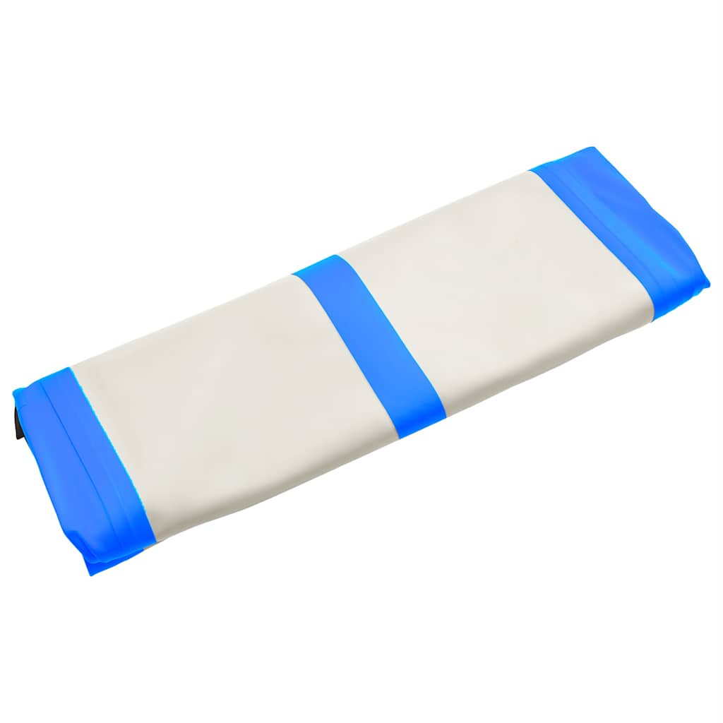 oppustelig gymnastikmåtte med pumpe 800x100x20 cm PVC blå