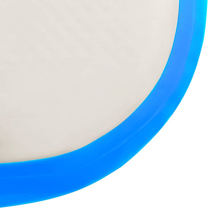 oppustelig gymnastikmåtte m. pumpe 200x200x15 cm PVC blå