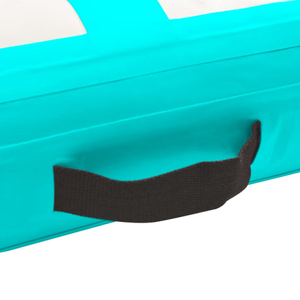 oppustelig gymnastikmåtte med pumpe 200x200x20 cm PVC grøn
