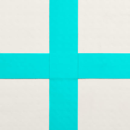 oppustelig gymnastikmåtte med pumpe 200x200x20 cm PVC grøn