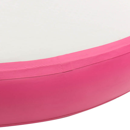 oppustelig gymnastikmåtte med pumpe 100x100x15 cm PVC pink