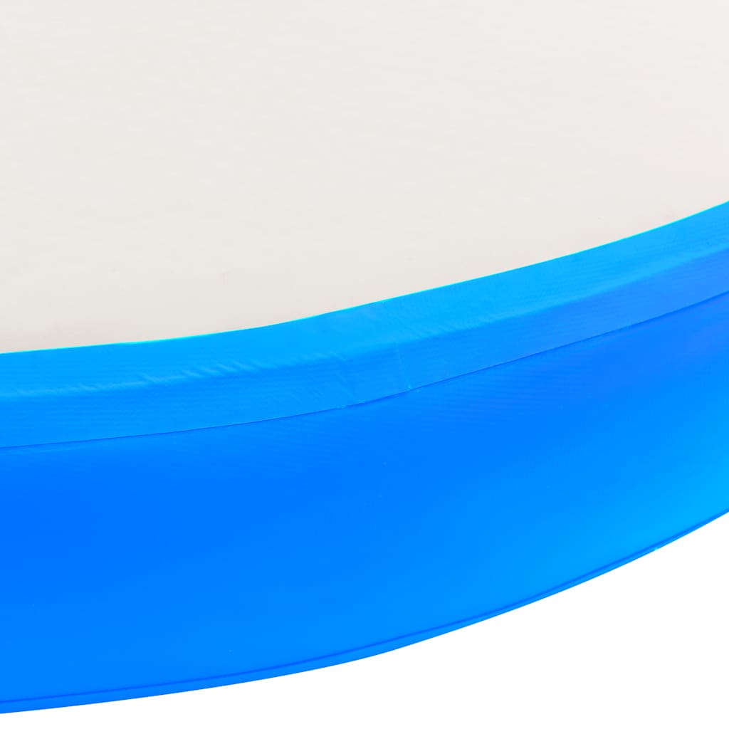 oppustelig gymnastikmåtte med pumpe 100x100x20 cm PVC blå