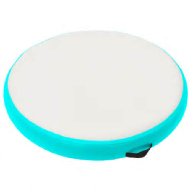 oppustelig gymnastikmåtte med pumpe 100x100x20 cm PVC grøn
