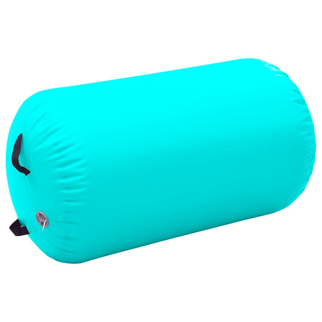 oppustelig gymnastikrulle med pumpe 100x60 cm PVC grøn