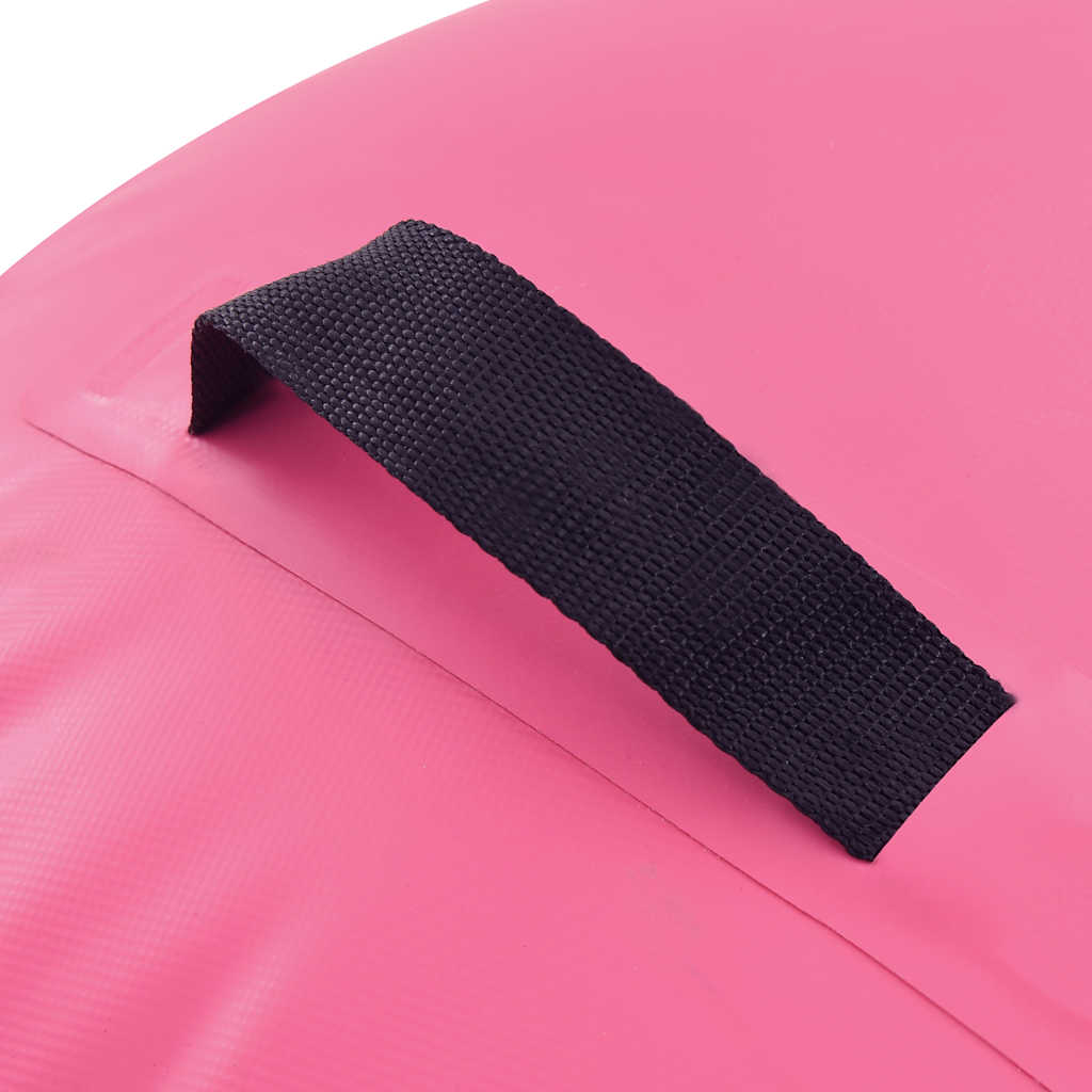 oppustelig gymnastikrulle med pumpe 120x75 cm PVC lyserød