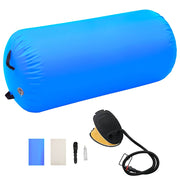 oppustelig gymnastikrulle med pumpe 120x75 cm PVC blå