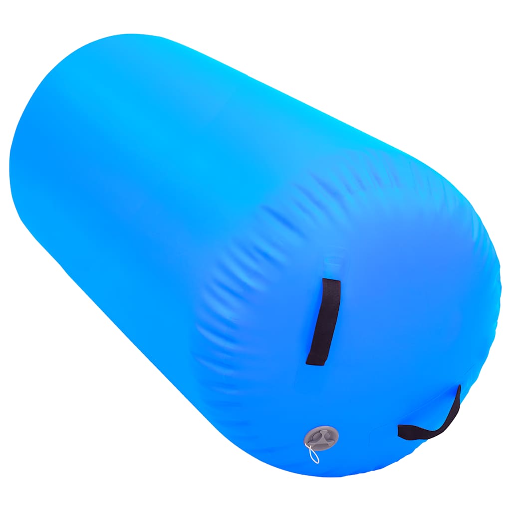 oppustelig gymnastikrulle med pumpe 120x75 cm PVC blå