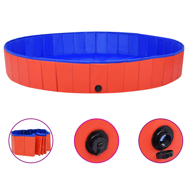 foldbart hundebassin 200x30 cm PVC rød