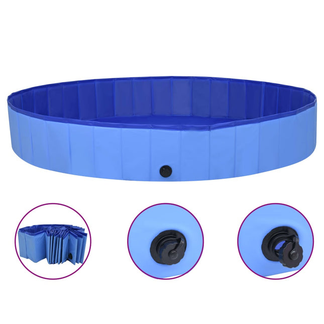 foldbart hundebassin 200x30 cm PVC blå