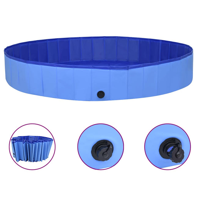 foldbart hundebassin 300x40 cm PVC blå