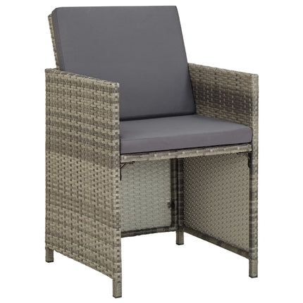 havestole 2 stk. med hynder polyrattan grå