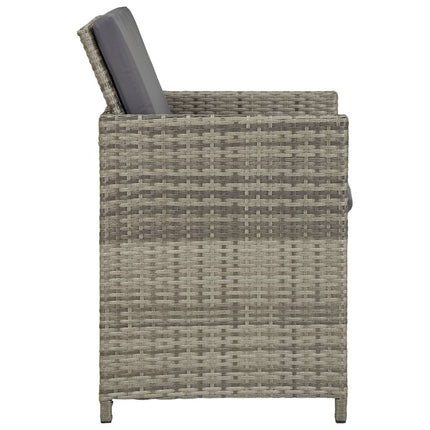 havestole 2 stk. med hynder polyrattan grå