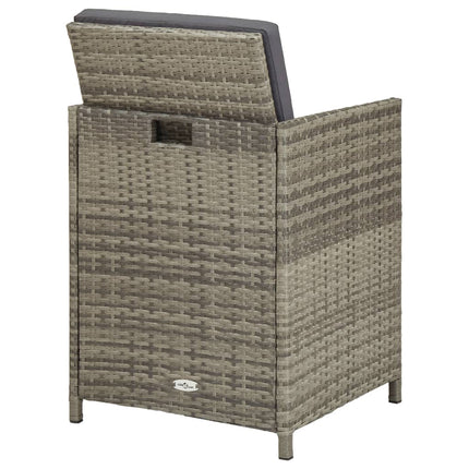 havestole 2 stk. med hynder polyrattan grå