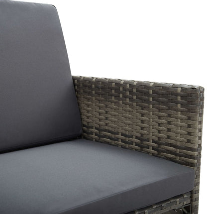 havestole 2 stk. med hynder polyrattan grå