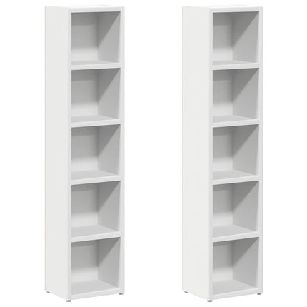 cd-reoler 2 stk. 21x16x93,5 cm konstrueret træ hvid