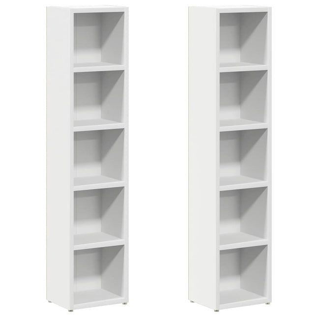 cd-reoler 2 stk. 21x16x93,5 cm konstrueret træ hvid