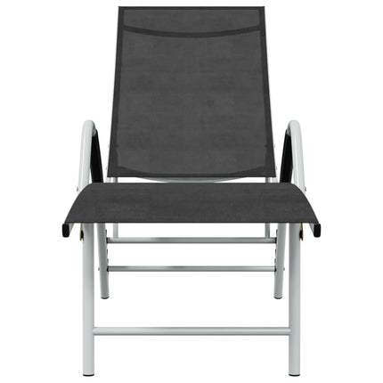 liggestol textilene og aluminium sort