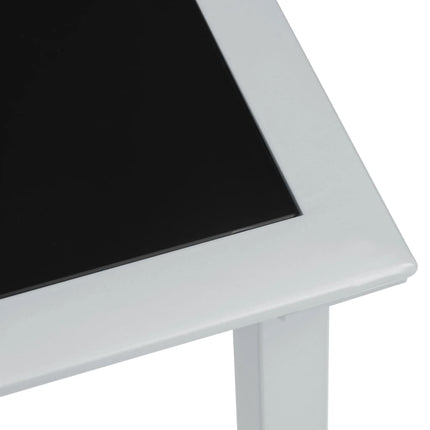 liggestole 2 stk. med bord aluminium cremefarvet
