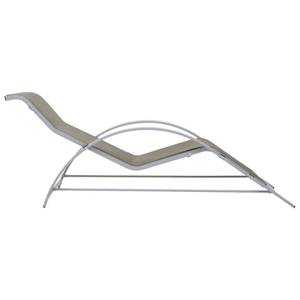 liggestole 2 stk. med bord aluminium gråbrun