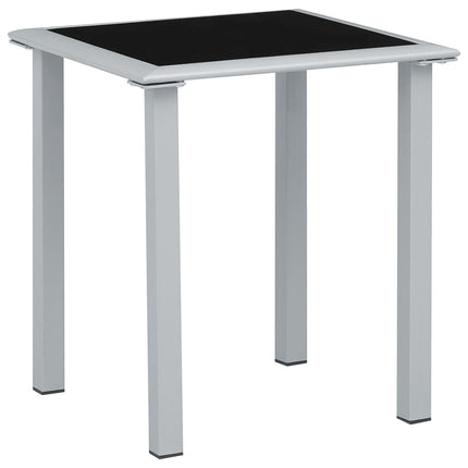 liggestole 2 stk. med bord aluminium gråbrun