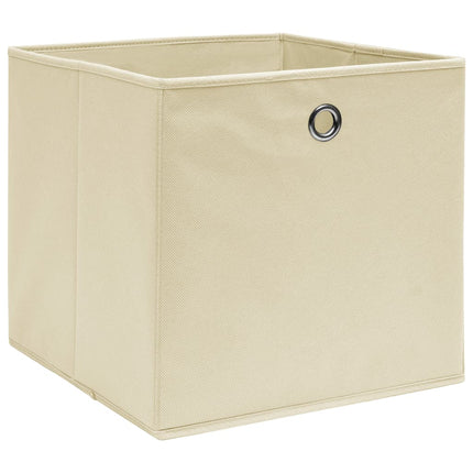 opbevaringskasser 4 stk. ikke-vævet stof 28x28x28 cm creme