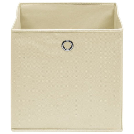 opbevaringskasser 4 stk. ikke-vævet stof 28x28x28 cm creme