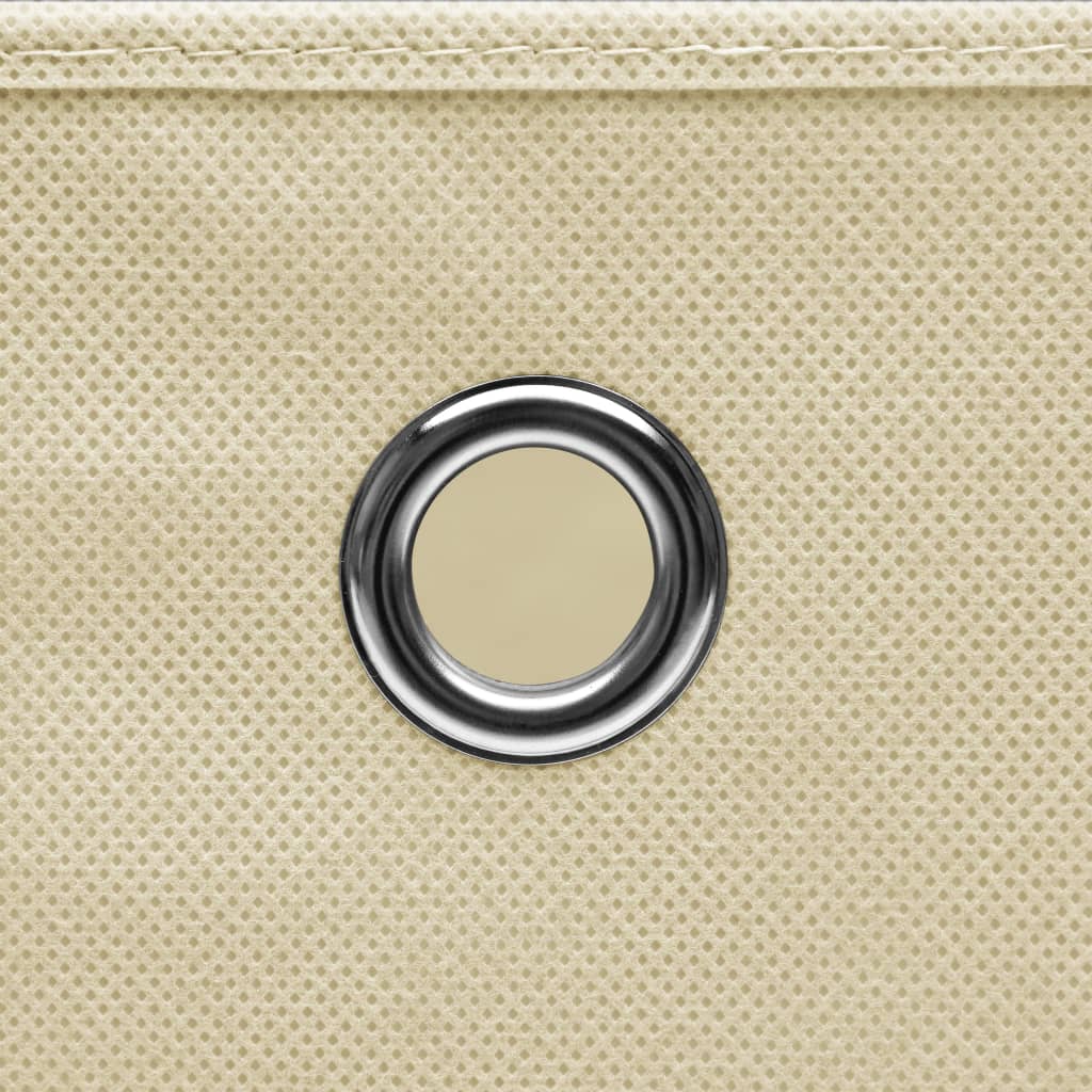 opbevaringskasser med låg 10 stk. 28x28x28 cm cremefarvet