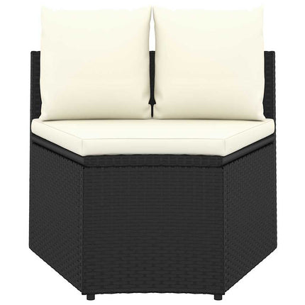 sofasæt til haven 2 dele med hynder polyrattan sort
