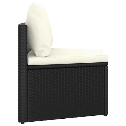 sofasæt til haven 2 dele med hynder polyrattan sort