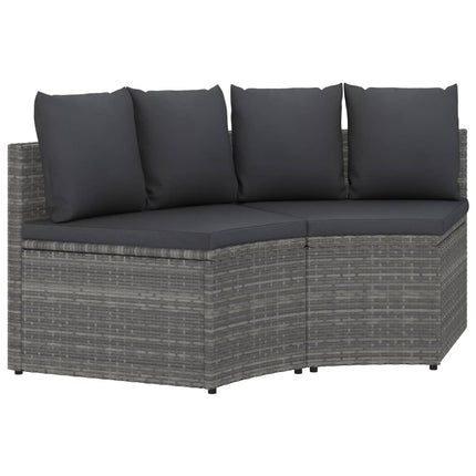 sofasæt til haven 2 dele med hynder polyrattan grå