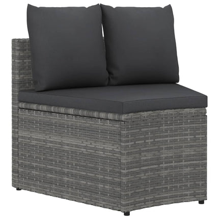 sofasæt til haven 2 dele med hynder polyrattan grå