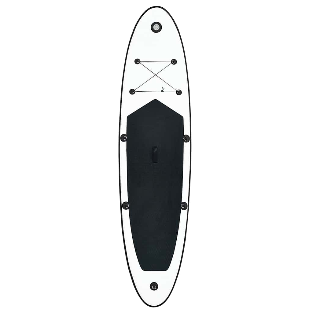 oppusteligt paddleboardsæt sort og hvid