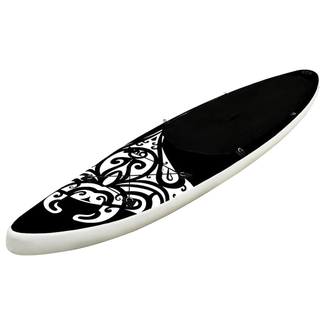 oppusteligt paddleboardsæt 305x76x15 cm sort