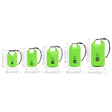 vandtæt tørpose 30 l PVC grøn