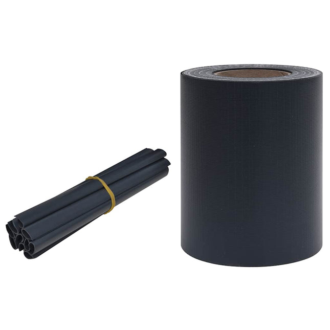 privatlivsliste PVC 35x0,19 m mat mørkegrå