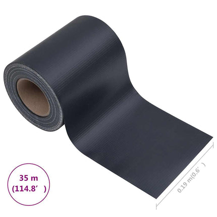 haveskærm 35x0,19 m PVC mat mørkegrå
