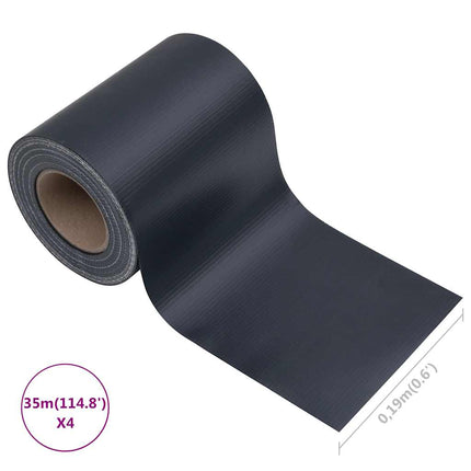 privatlivslister PVC 140x0,19 m mat mørkegrå