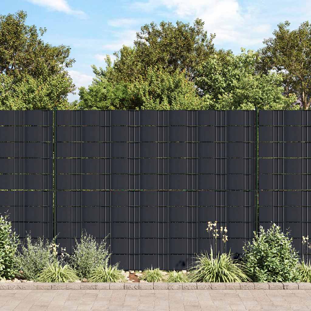 haveskærm 35x0,19 m 4 stk. PVC mat mørkegrå