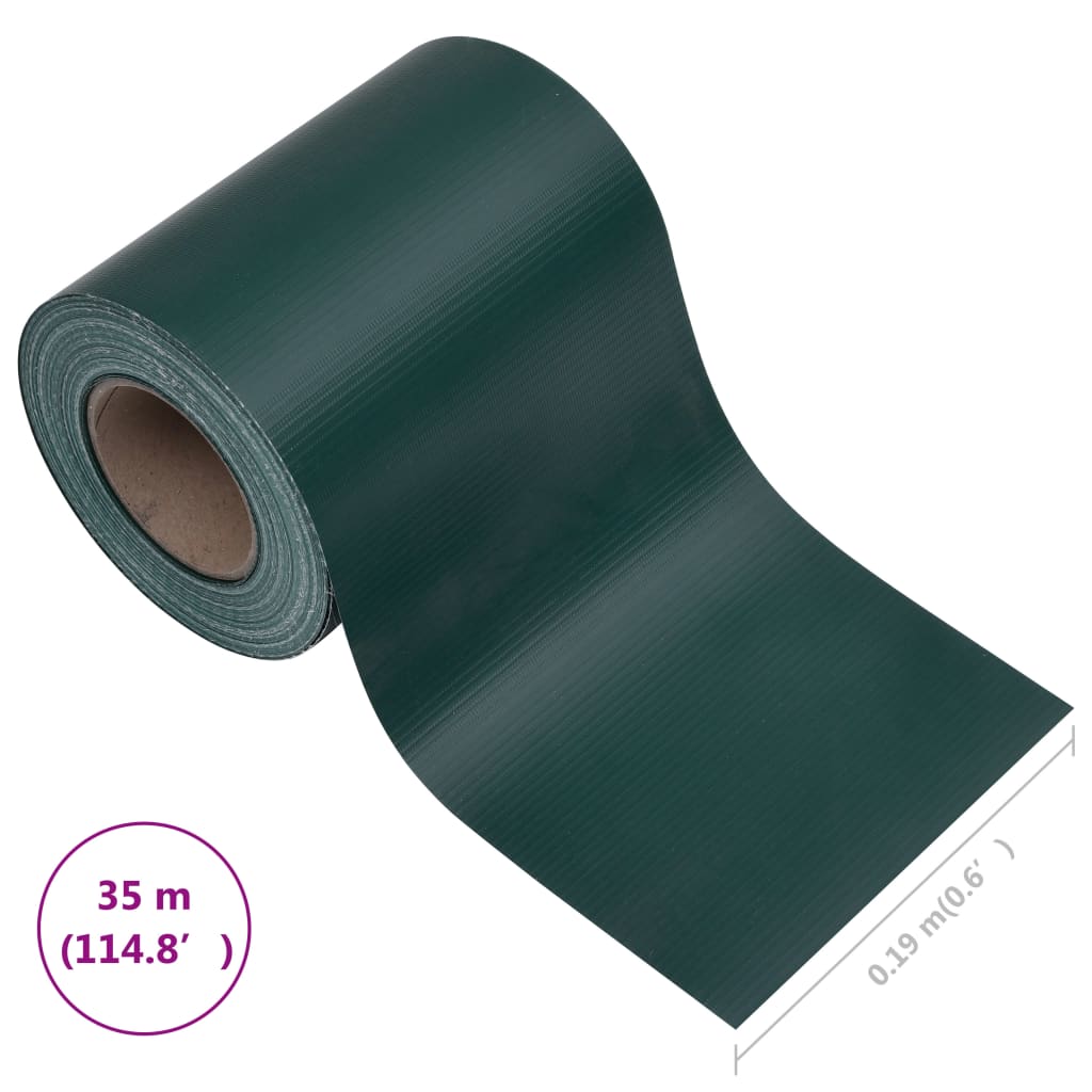 haveskærm 35x0,19 m PVC mat grøn